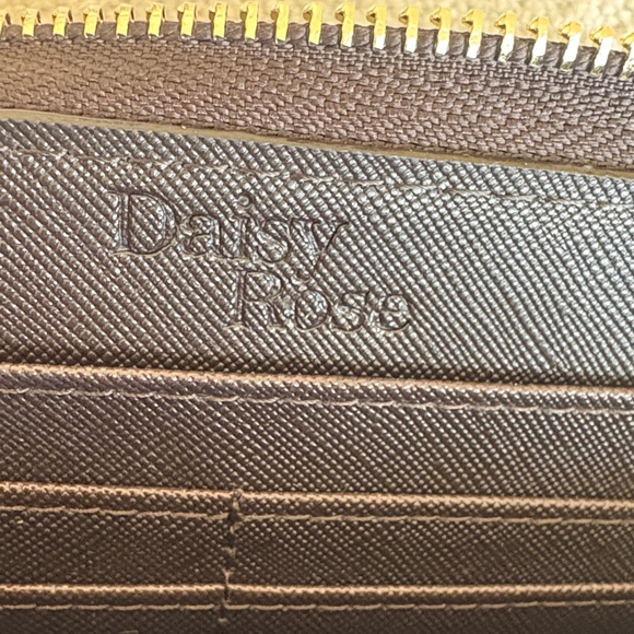 Daisy Rose Brown Wallet with Gold Zipper - Picture 2 of 3